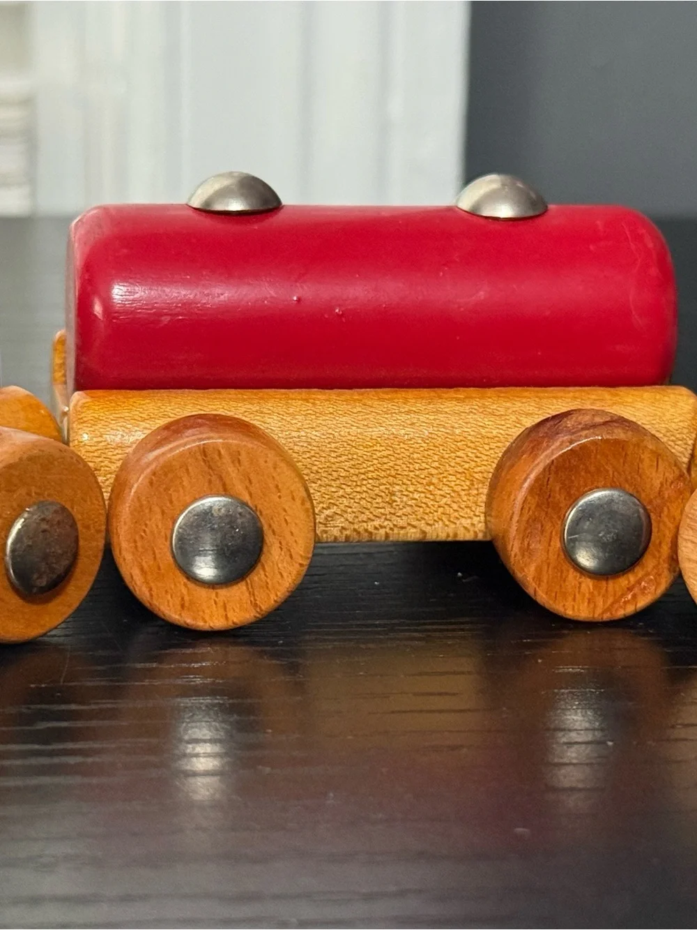 Vintage Wooden Pull Train Set (1) Engine (2) Cars & (1) Caboose